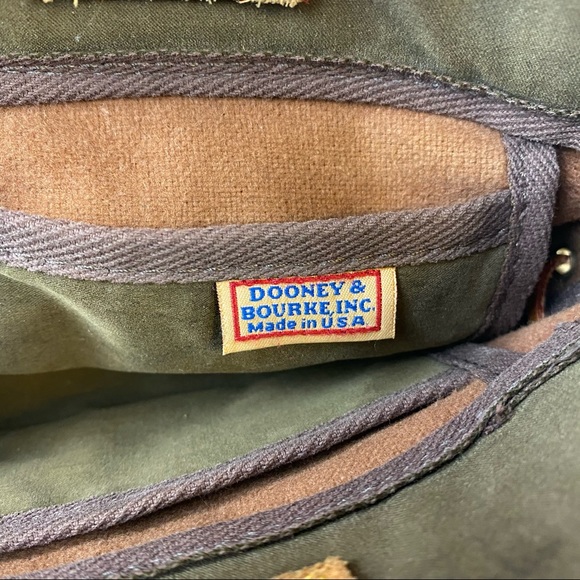 Dooney Bourke Handbag Canvas Leather Handle Trim - Picture 7 of 13